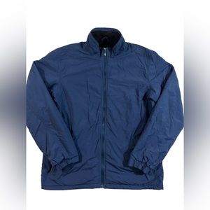 Vintage Eddie Bauer Full Zip Fleece Lining Jacket Men Size L Tall Blue